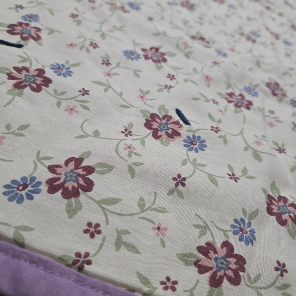 Vtg Purple- Homemade Patchwork Baby Quilt 30.5in X 35.5in - Picture 4 of 10